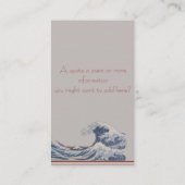 De Grote Golf van Kanagawa Regelmatig Visitekaartj Visitekaartje (Achterkant)