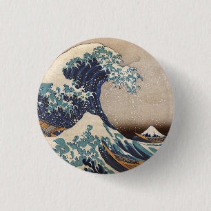 De Grote Golf van Kanagawa Ronde Button 3,2 Cm