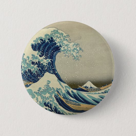 De Grote Golf van Kanagawa Ronde Button 5,7 Cm (Voorkant)