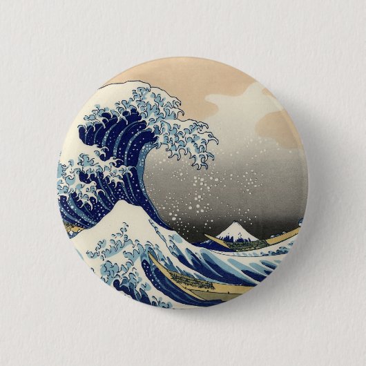 De Grote Golf van Kanagawa Ronde Button 5,7 Cm (Voorkant)