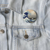 De Grote Golf van Kanagawa Ronde Button 5,7 Cm (In situ)