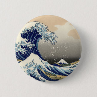 De Grote Golf van Kanagawa Ronde Button 5,7 Cm