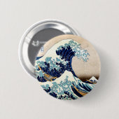 De Grote Golf van Kanagawa Ronde Button 5,7 Cm (Voorkant /achterkant)