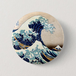 De Grote Golf van Kanagawa Ronde Button 5,7 Cm