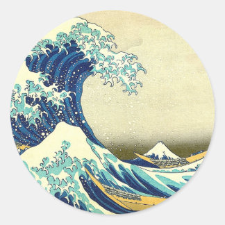 "De Grote Golf van Kanagawa" Ronde Sticker