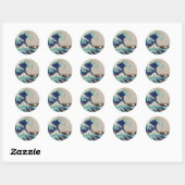 De Grote Golf van Kanagawa  Ronde Sticker (Vel)
