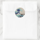 De Grote Golf van Kanagawa  Ronde Sticker (Tas)