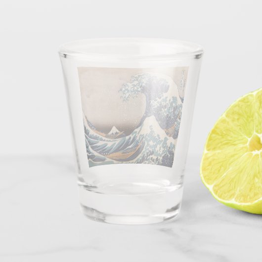 De Grote Golf van Kanagawa Shot Glas (Achterkant)