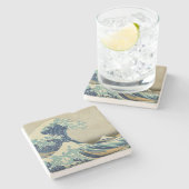 De Grote Golf van Kanagawa Stenen Onderzetter (Zijkant)