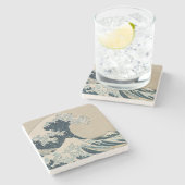 De Grote Golf van Kanagawa Stenen Onderzetter (Zijkant)