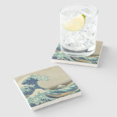 De Grote Golf van Kanagawa Stenen Onderzetter (Zijkant)