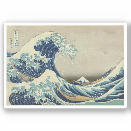De Grote Golf van Kanagawa Sticker (Voorkant)
