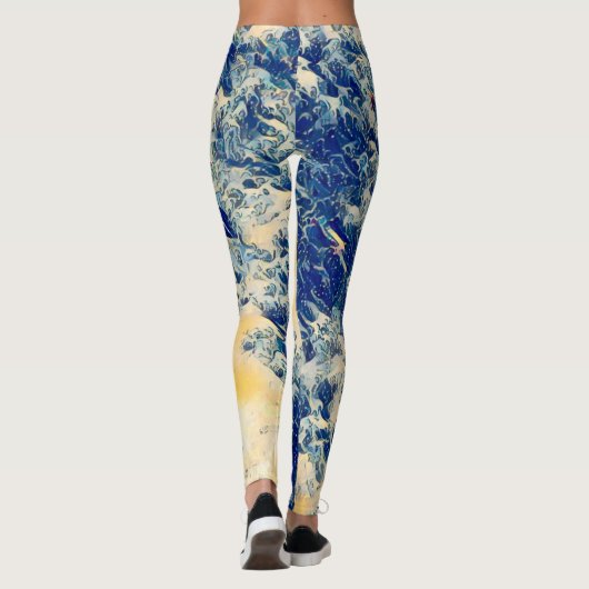 De Grote Golf van Kanagawa Style-Leggings Leggings (Achterkant)