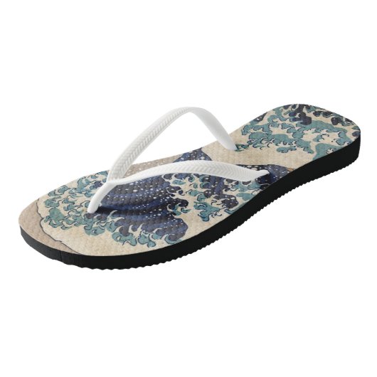 De Grote Golf van Kanagawa Teenslippers (Schuin)