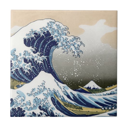 De grote golf van Kanagawa Tegeltje (Voorkant)