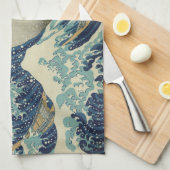 De Grote Golf van Kanagawa Theedoek (Quarter Fold)