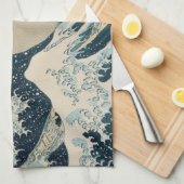 De Grote Golf van Kanagawa Theedoek (Quarter Fold)