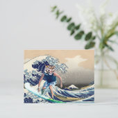 De grote golf van Kanagawa Tiger Surfer Briefkaart (Staand voorkant)