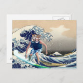 De grote golf van Kanagawa Tiger Surfer Briefkaart (Voorkant / Achterkant)