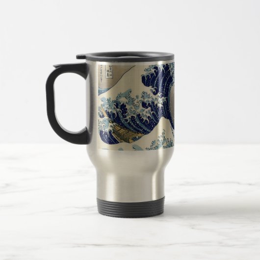 De grote golf van Kanagawa Travel Mug Reisbeker (Links)