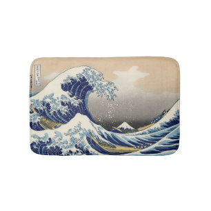 De grote golf van Kanagawa Tsunami  kunst Badmat