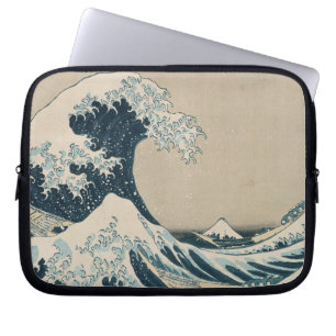 De Grote Golf van Kanagawa, Uitzichten van de berg Laptop Sleeve