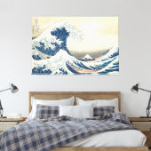 De grote golf van Kanagawa Ukiyo-e Japanse kunst Canvas Afdruk (Insitu (Slaapkamer))