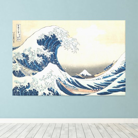 De grote golf van Kanagawa Ukiyo-e Japanse kunst Canvas Afdruk (Insitu (Houten vloer))