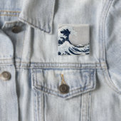 De Grote Golf van Kanagawa Vierkante Button 5,1 Cm (In situ)