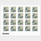 De Grote Golf van Kanagawa Vierkante Sticker (Vel)