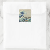 De Grote Golf van Kanagawa Vierkante Sticker (Tas)