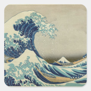 De Grote Golf van Kanagawa Vierkante Sticker