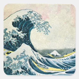 De Grote Golf van Kanagawa Vierkante Sticker