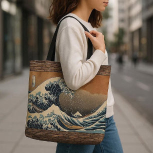 De Grote Golf van Kanagawa Vintage Japanse Kunsten Tote Bag