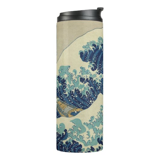 De Grote Golf van Kanagawa: Woodblock Print Thermosbeker (Gedraaid links)