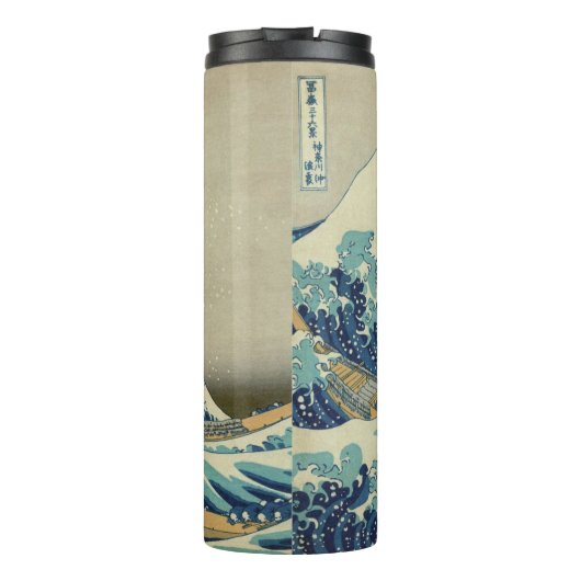 De Grote Golf van Kanagawa: Woodblock Print Thermosbeker (Achterkant)