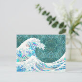 de grote golf van kanigawa ( groen ) briefkaart (Staand voorkant)