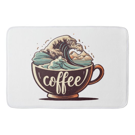 De Grote Golf Van Koffie Badmat (Voorkant)