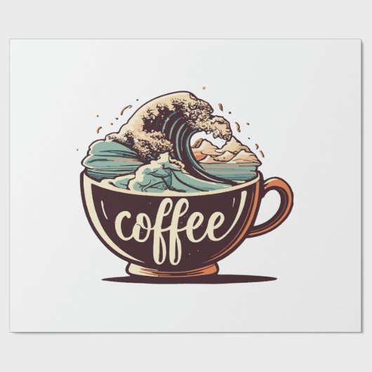 De Grote Golf Van Koffie Cadeaupapier (Vlak)