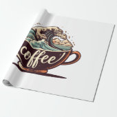 De Grote Golf Van Koffie Cadeaupapier (Uitgerold)