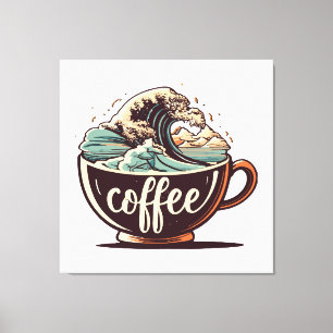 De Grote Golf Van Koffie Canvas Afdruk