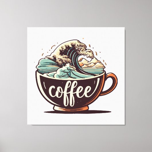 De Grote Golf Van Koffie Canvas Afdruk (Voorkant)