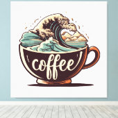 De Grote Golf Van Koffie Canvas Afdruk (Insitu (Houten vloer))