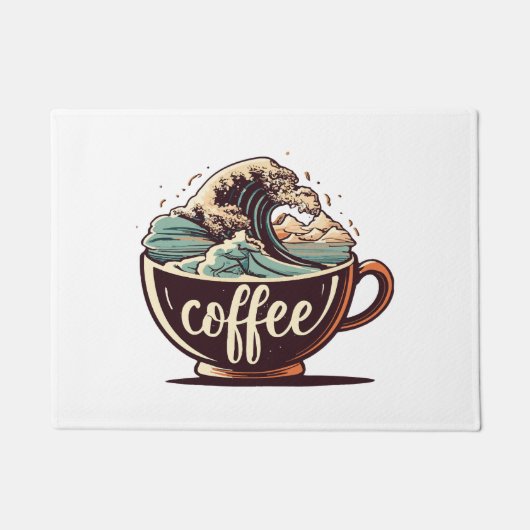 De Grote Golf Van Koffie Deurmat (Voorkant)