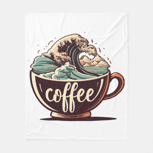 De Grote Golf Van Koffie Fleece Deken (Voorkant)
