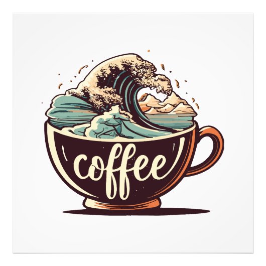 De Grote Golf Van Koffie Foto Afdruk (Voorkant)