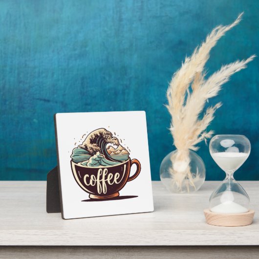 De grote golf van koffie fotoplaat (Insitu)