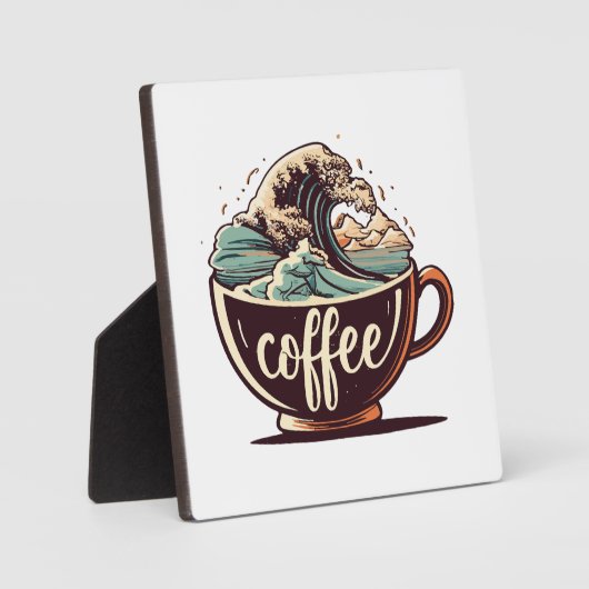 De grote golf van koffie fotoplaat (Voorkant)