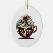 De Grote Golf Van Koffie Keramisch Ornament (Rechts)