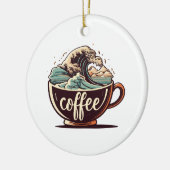 De Grote Golf Van Koffie Keramisch Ornament (Links)